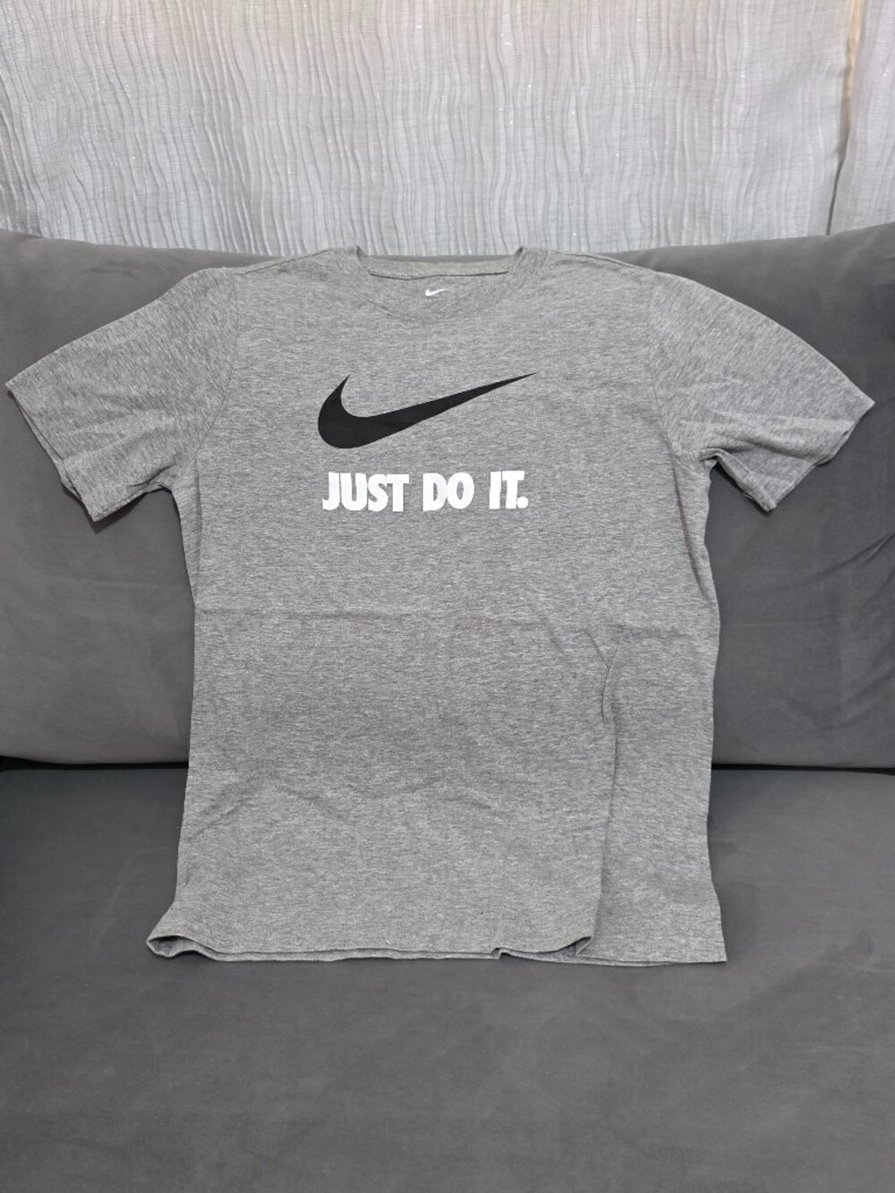 Nike Boys Just Do It Graphic Tee Heather Gray Boys Size L